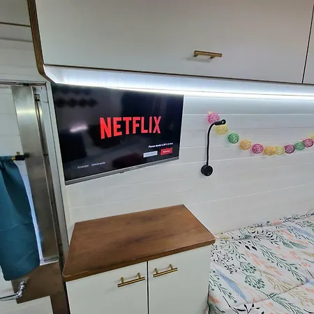 Static Camper In Front Of The Sea *