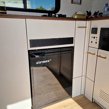 Static Camper In Front Of The Sea