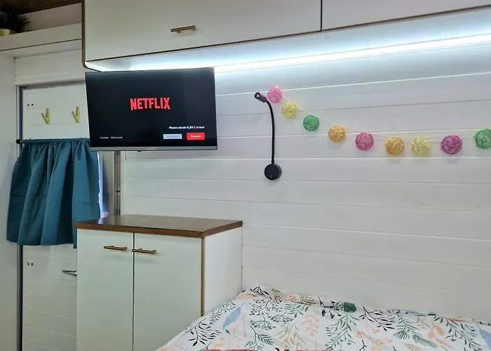 Static Camper In Front Of The Sea